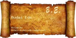 Budai Ede névjegykártya